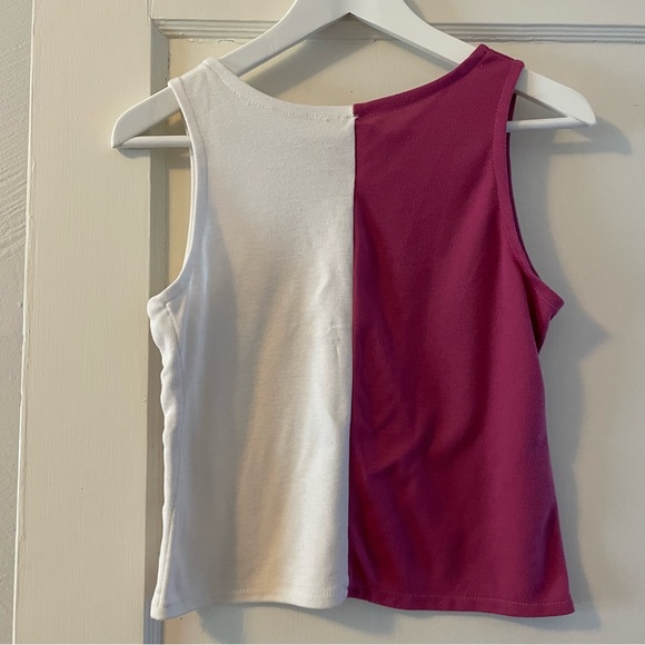 COPY - Vintage Half White, Half Fuchsia Mister Noah Tank Top - Picture 2 of 6